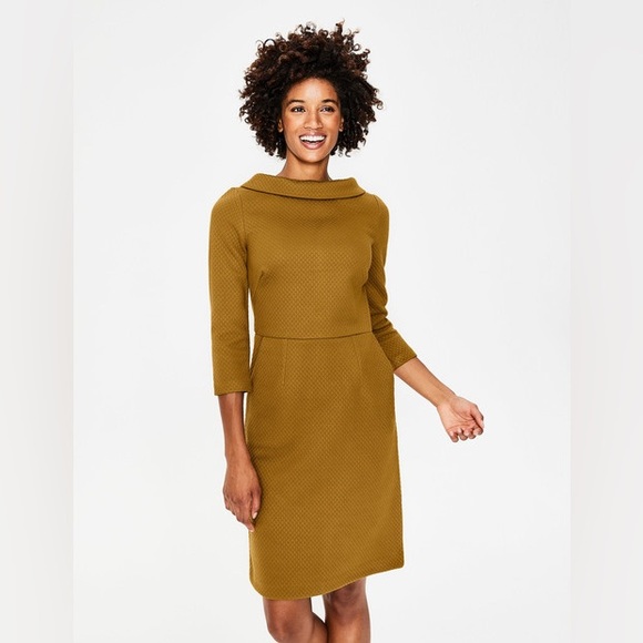 Boden Dresses & Skirts - Boden Estella Jacquard Mustard Dress- Size 8